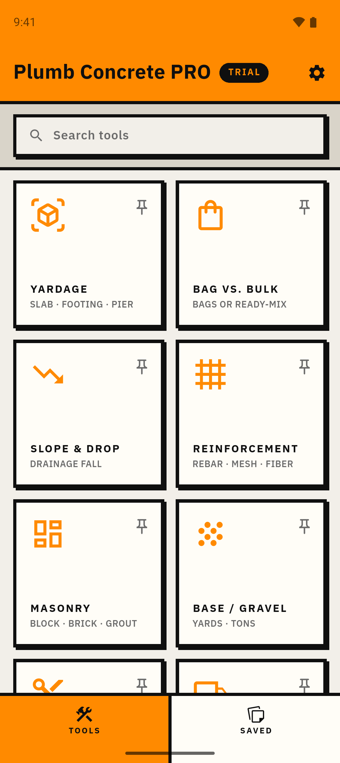 Plumb Concrete Pro tools grid