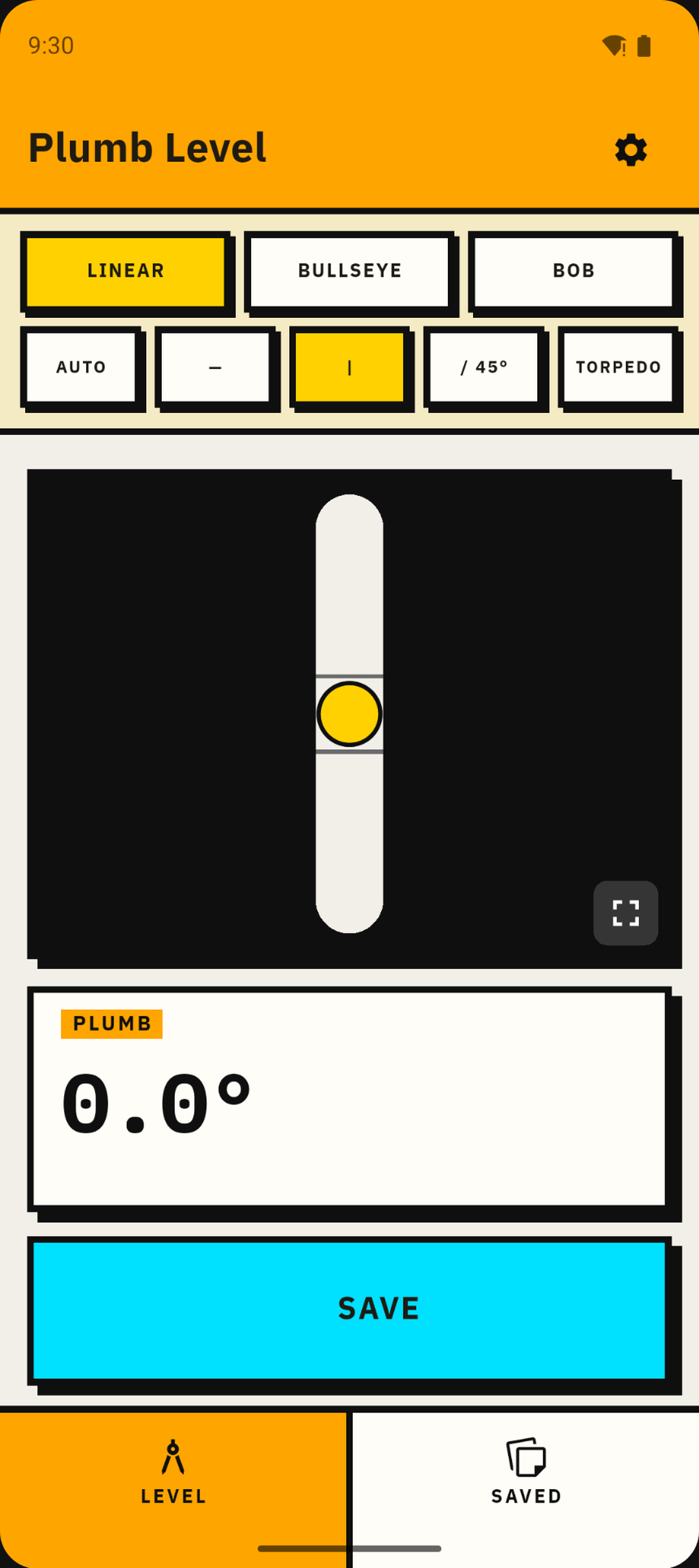 Plumb Level linear bubble view